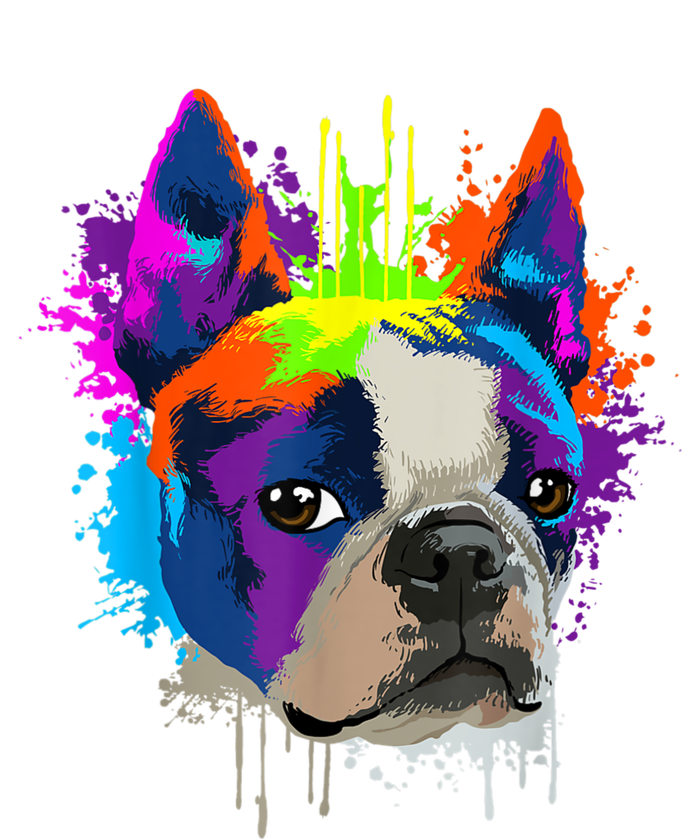 Splash Art Boston Terrier Dog Owner Gift Idea Dog Tie-Dye T-Shirt