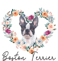 Boston Terrier Dog Flower Heart Funny Mothers Day Gift T-Shirt