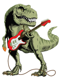 Cool Sarcastic Illustration TRex Dinosaur Playing Guitar T-Shirt