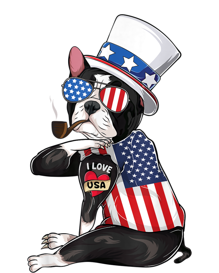 Boston Terrier Dog Merica 4th Of July Usa American Flag Men Premium T-Shirt