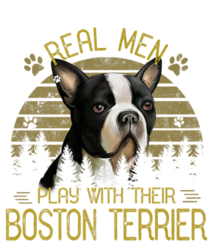 Dogs 365 Real Men Play With Their Boston Terrier Dog Funny Kids Tie-Dye T-Shirt