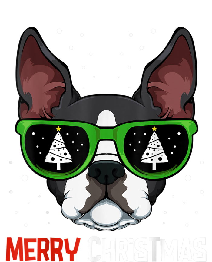 Boston Terrier Christmas Pajama Dog Sunglasses XMas Tree T-Shirt