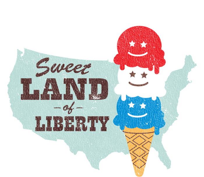 Sweet Land Of Liberty Patriotic 4th Of July Ice Cream Gift Striped Beanie with Solid Band