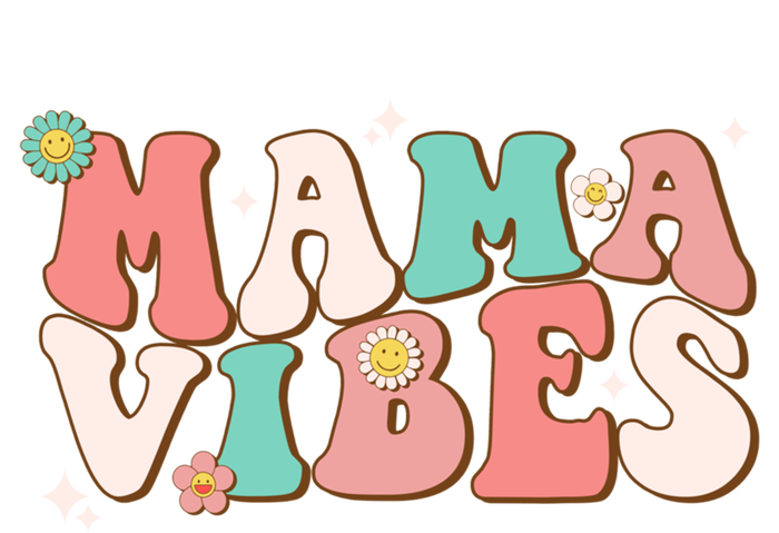 Retro Groovy Mama Vibes Mothers Day Hippie Mommy Trendy Cute Gift Women's Flannel Pajama Set