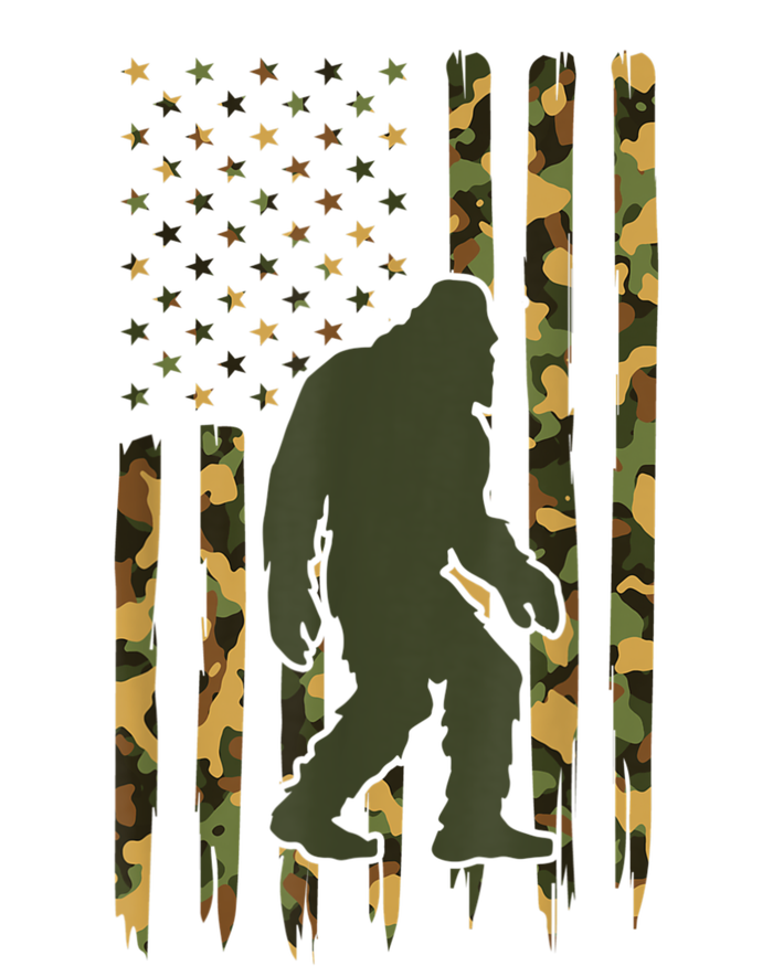 Camo Big Foot Sasquatch Vintage Bigfoot American Flag Premium Hoodie