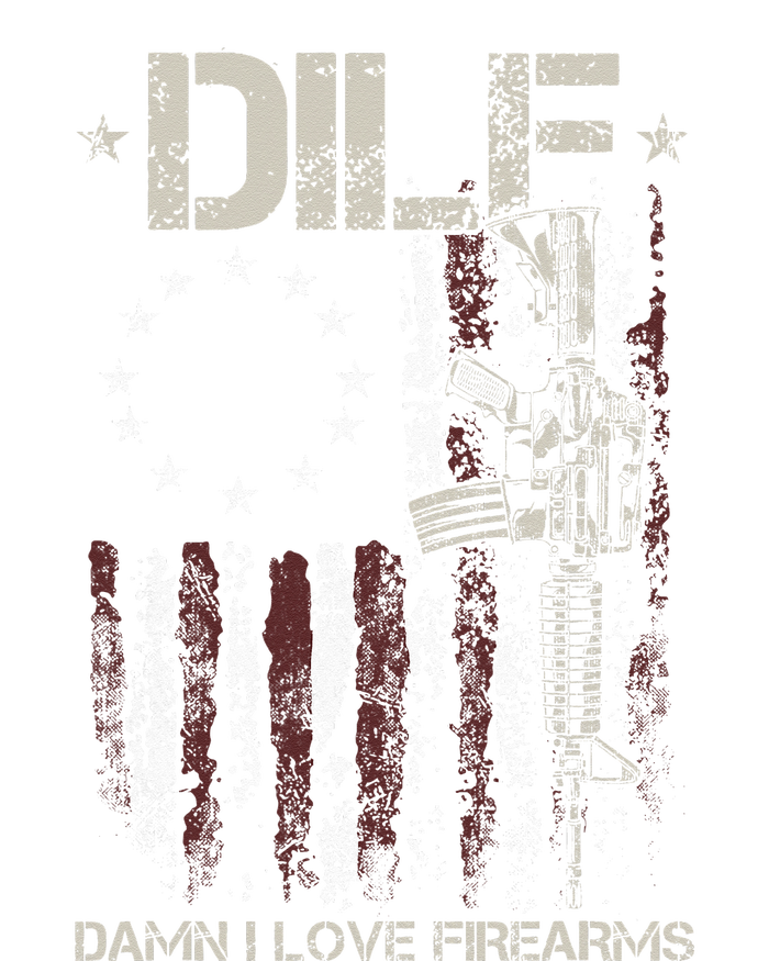 Gun American Flag DILF Damn I Love Firearms Long Sleeve Pajama Set