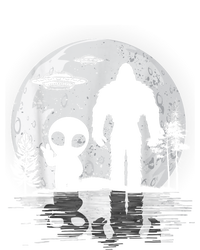 Bigfoot And Alien UFO Moon Sasquatch Bigfoot Lovers Button