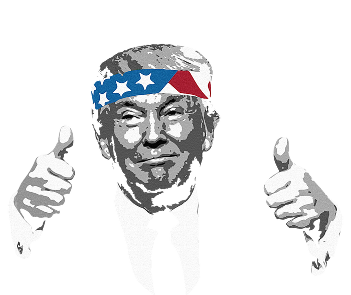 Donald Trump Thumbs Up American Flag Bandana Ladies Essential Flowy Tank