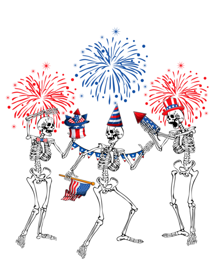 Dancing Skeleton 4th Of July American Flag Skellies Toddler T-Shirt