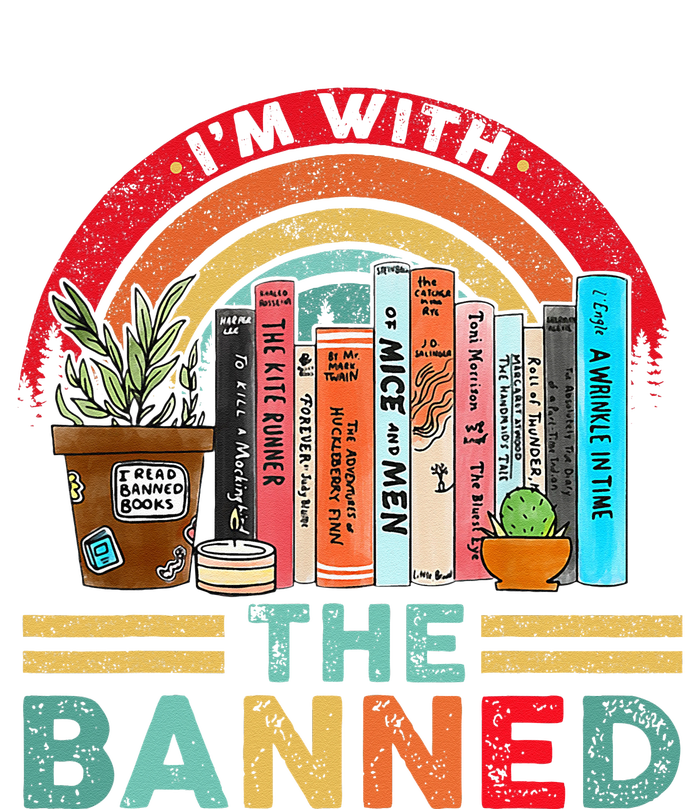 Im With The Banned Books I Read Banned Reader Books Lover Full-Length Apron With Pockets