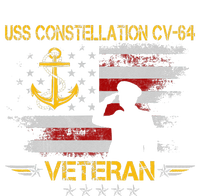 USS Constellation CV 64 Aircraft Carrier Veteran Flag Retro Striped Beanie with Solid Band