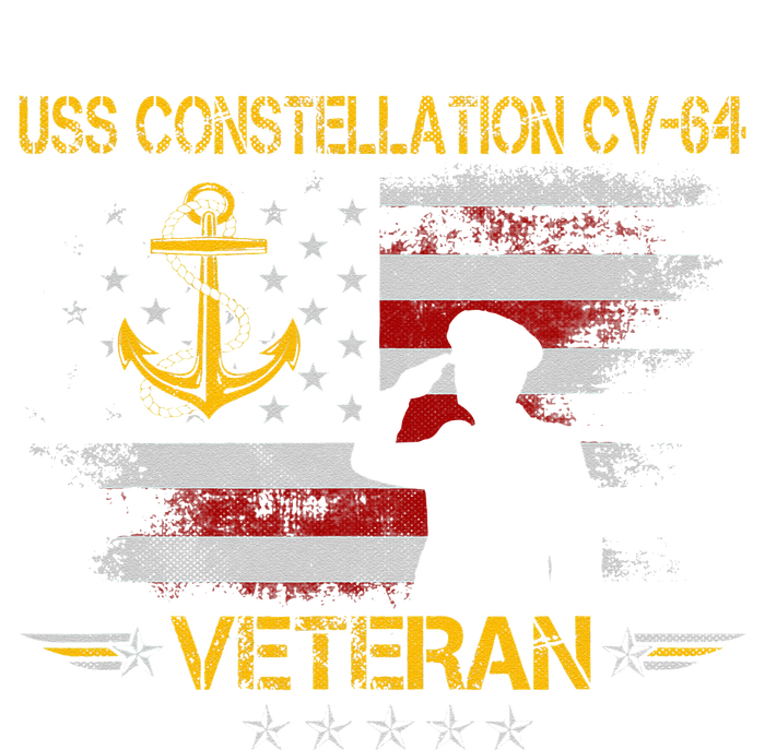 USS Constellation CV 64 Aircraft Carrier Veteran Flag Retro Striped Beanie with Solid Band