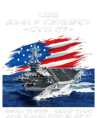 USS John F Kennedy CV 67 Aircraft Carrier Veteran USA Flag Performance Long Sleeve Polo