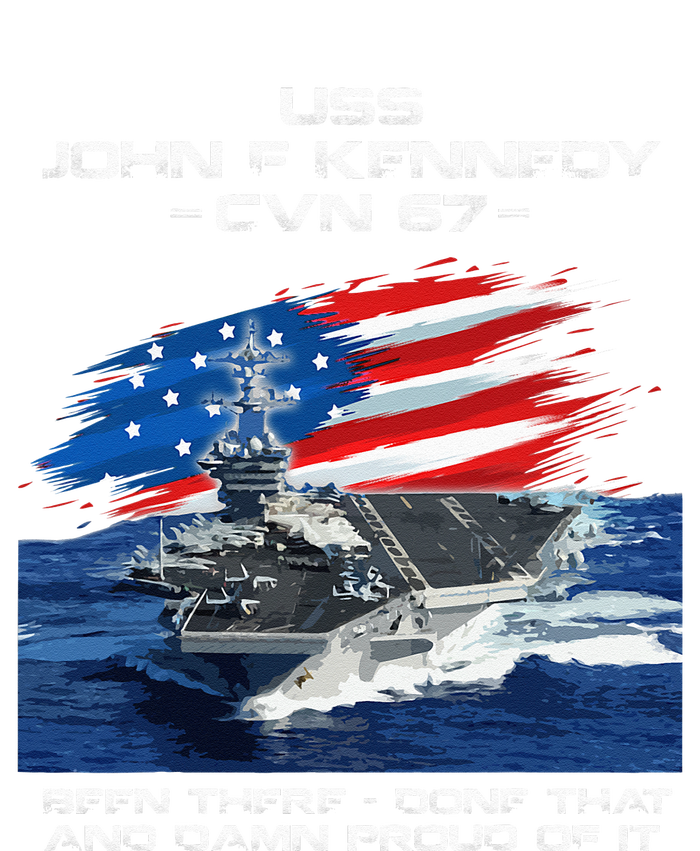 USS John F Kennedy CV 67 Aircraft Carrier Veteran USA Flag Performance Long Sleeve Polo