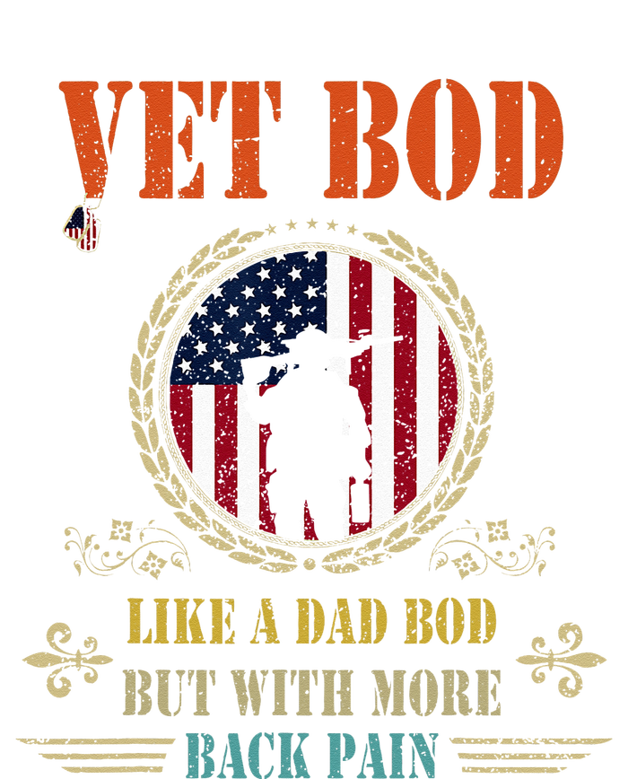 Vet Bod Like Dad Bod But More Back Pain Vintage USA Veteran Kids Long Sleeve Shirt