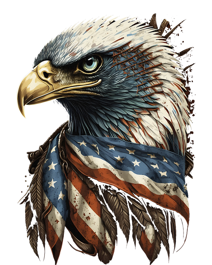 Patriotic Bald Eagle 4th Of JulyMen USA American Flag Sustainable Bucket Hat