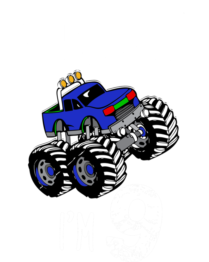 Truck Yeah Im 9 Monster Truck Birthday Car 9th Ninth Gift T-Shirt