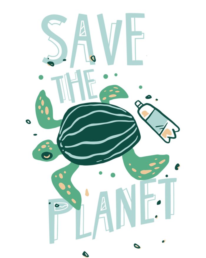 Save The Planet Turtle Earth Climate Change Global Warming Meaningful Gift Women's Racerback Tank