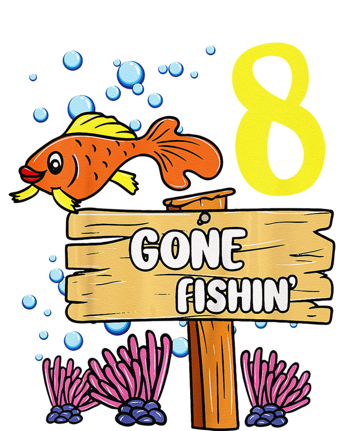 8th Birthday Gone Fishin Sign Underwater Ocean Women's T-Shirt