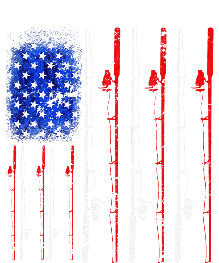 American Flag Fishing Rod Fishing Lover Full-Length Apron With Pockets