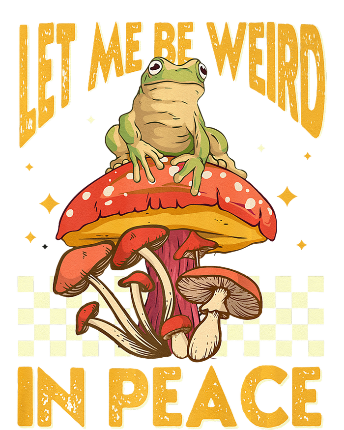 Let Me Be Weird In Peace Funny Cute Mushroom Frog Vintage Premium Women's Knotted Racerback Tank