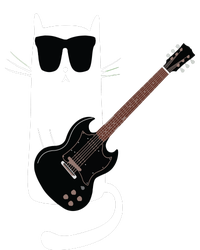 Funny Cat Wearing Sunglasses Playing Electric Guitar Striped Beanie with Solid Band