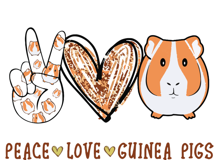 Peace Love Guinea Pigs Gift For Guinea Pigs Lover V-Neck T-Shirt