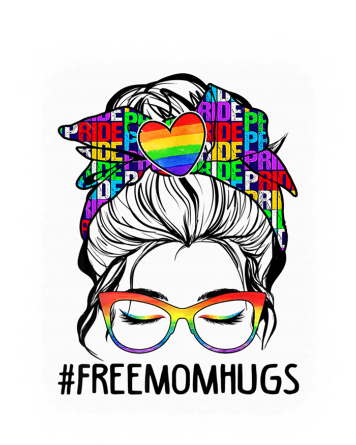 Free Mom Hugs Messy Bun Lgbt Pride Rainbow Gift Canvas