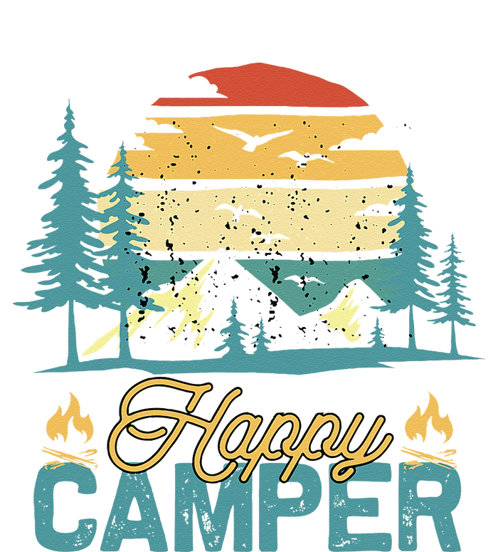 Happy Camper Retro Vintage Funny Matching Camping Crew Kids Long Sleeve Shirt