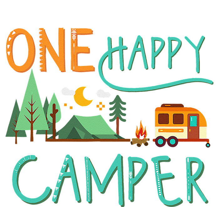 One Happy Camper First Birthday Camping Matching Cropped Pullover Crew