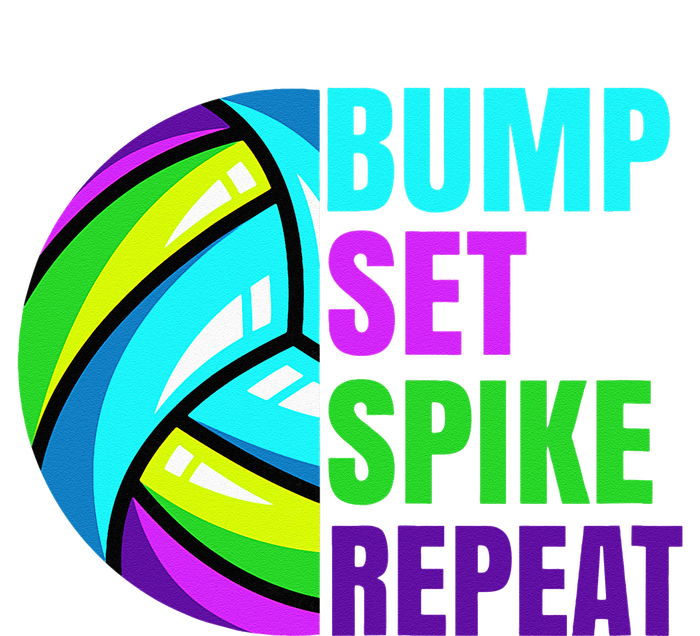 Volleyball Bump Set Spike Repeat Blue Purple Teen Tall Long Sleeve T-Shirt