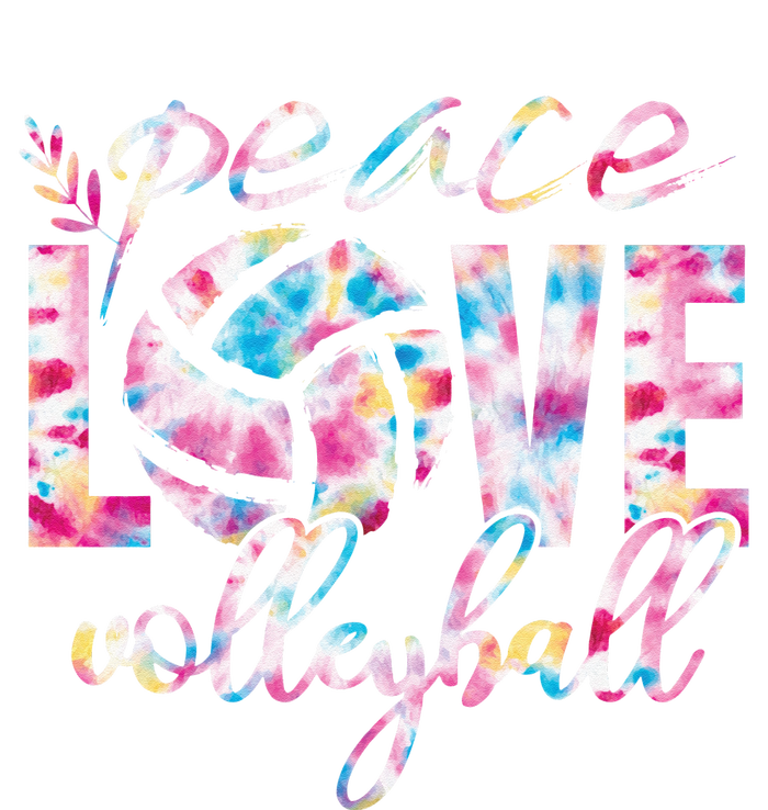 Peace Love Volleyball Player Groovy Tie Dye Womens Sports T-Shirt