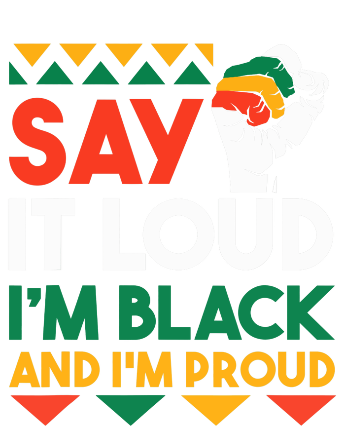 Say It Loud I'm Black & I'm Proud Black History Month Pom Pom 12in Knit Beanie