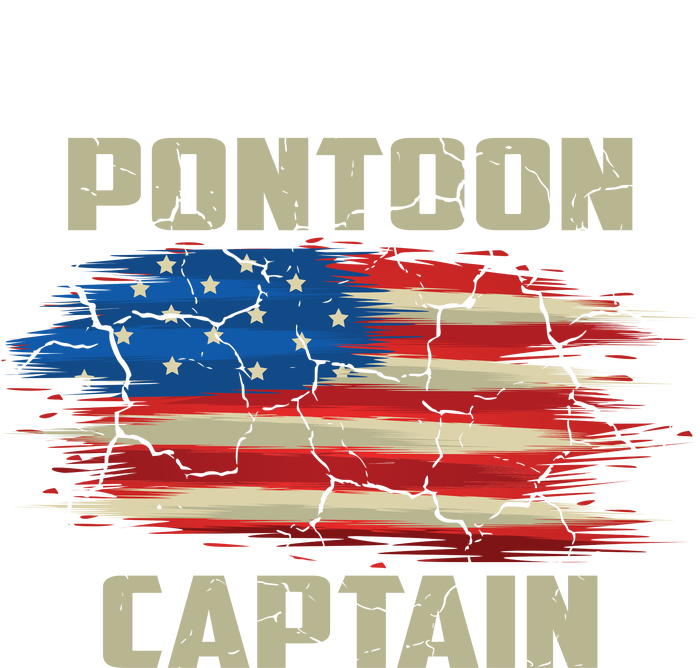 Pontoon Captain American Flag Pontooning Pontoon Boating Bumper Sticker