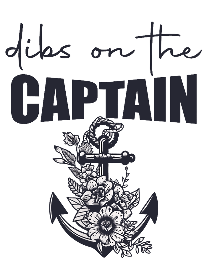 Wo Dibs On The Captain Anchor Funny Boating Captain Wife High Crown Mesh Back Trucker Hat