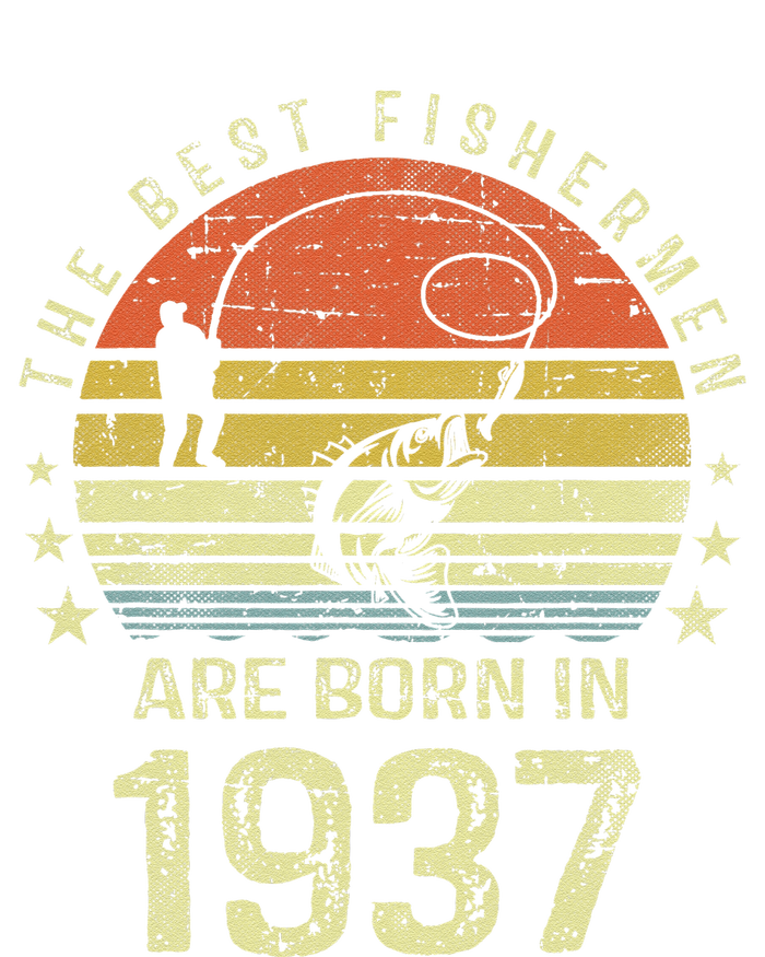 Best Fishermen Are Born In 1937 84th Birthday Fishing Gift Kids Long Sleeve Shirt