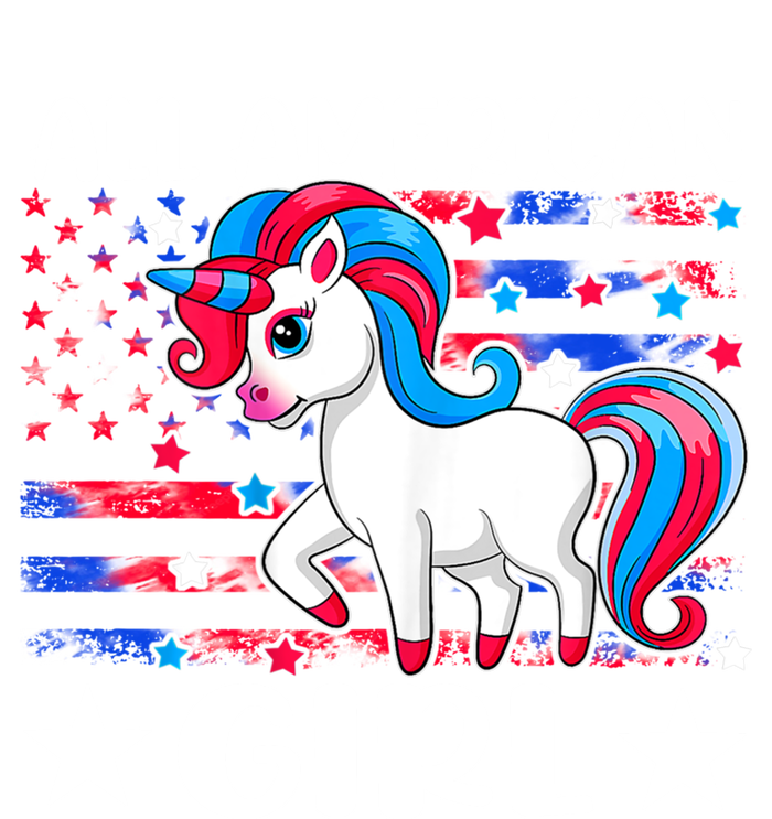 Cute Unicorn Patriotic Funny 4th Of July All American Cool Gift T-Shirt