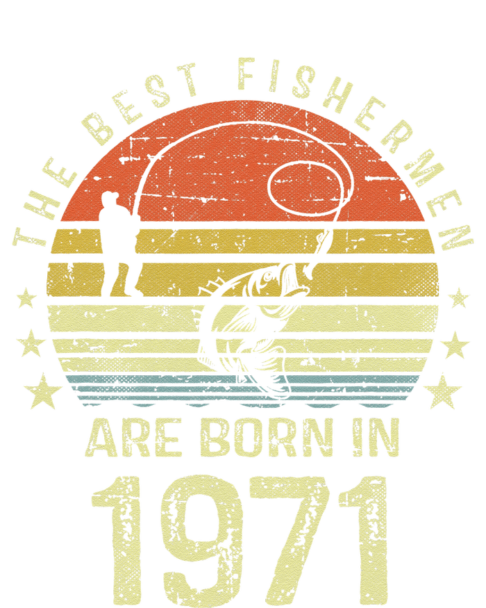 Best Fishermen Are Born In 1971 50th Birthday Fishing Gift V-Neck T-Shirt