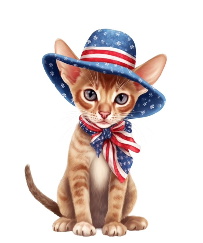 American Cat 4th Of July Cat Patriotic Cats Abyssinian Kitten T-Shirt