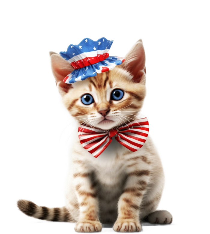 American Cat 4th Of July Cat Patriotic Cats Bengal Kitten T-Shirt