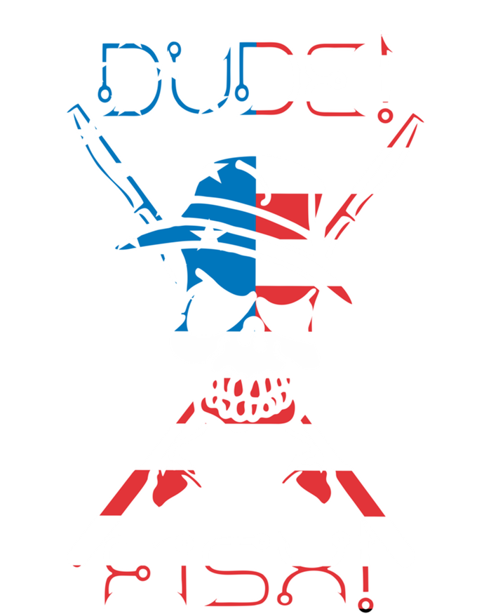 Dude Fish Skull And Fishing Rod American Flag Design Gift Women's T-Shirt