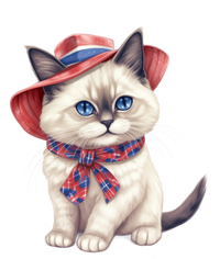 American Cat 4th Of July Cat Patriotic Cats Birman Kitten High Crown Mesh Back Trucker Hat