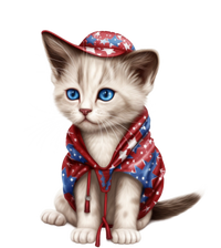 American Cat 4th Of July Cat Patriotic Cats Somali Kitten High Crown Mesh Back Trucker Hat