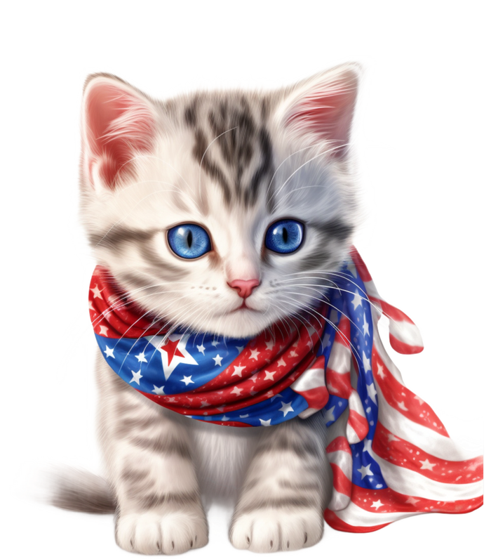 American Cat 4th Of July Cat Patriotic Cats Somali Kitten T-Shirt