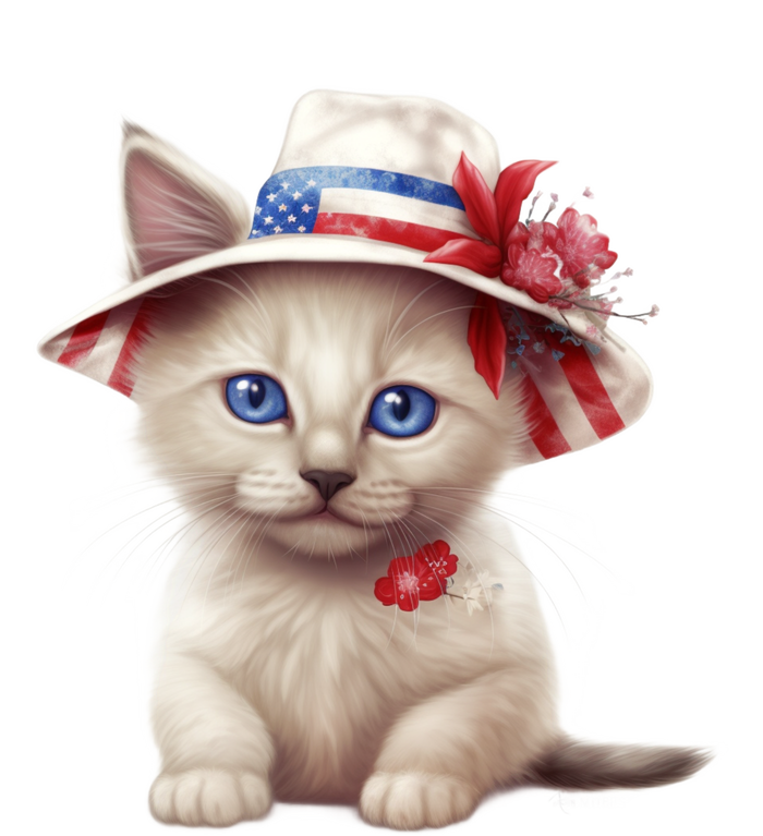 American Cat 4th Of July Cat Patriotic Cats Somali Kitten High Crown Mesh Back Trucker Hat