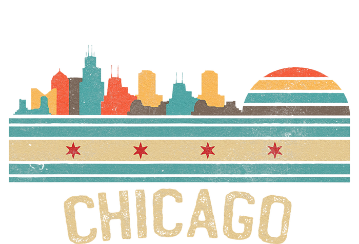 Chicago Flag Skyline Vintage Illinois City Retro Souvenir T-Shirt