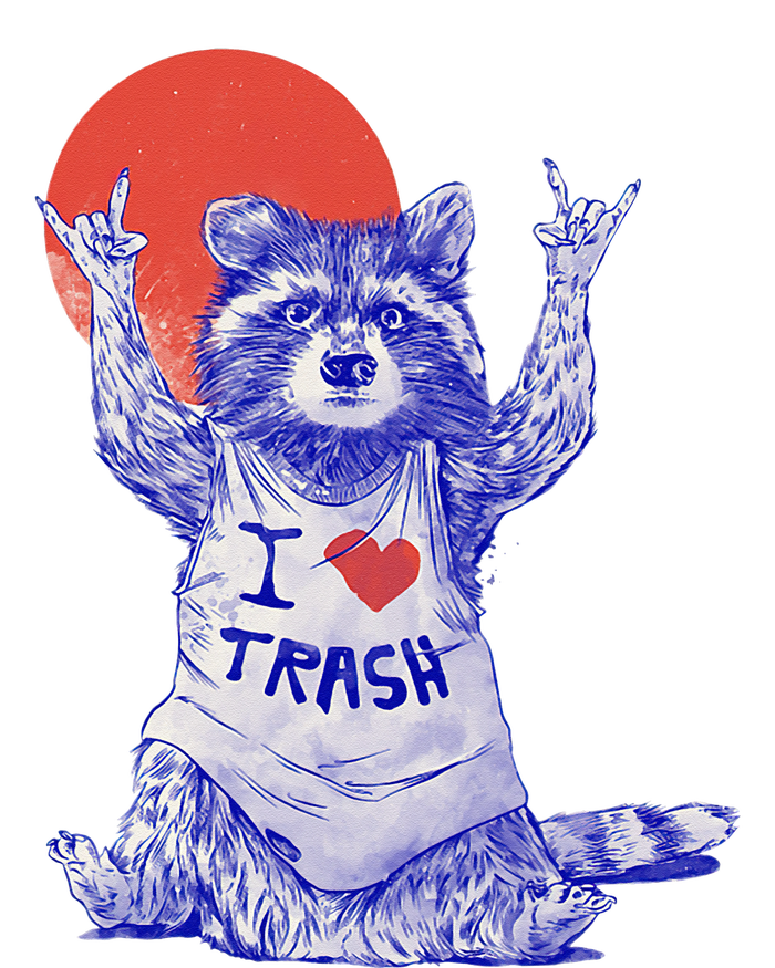 I Love Trash Raccoon Japanese Retro Style Pajama Set