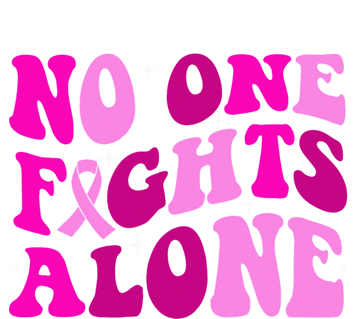 Groovy Retro Breast Cancer Awareness No One Fight Alone Cooling Performance Long Sleeve Crew