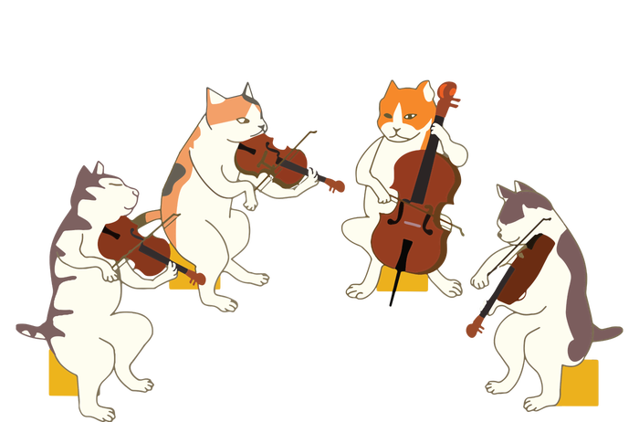 Fun Cats Playing Violin Cello Gift Music Cat Lover Tee Performance Long Sleeve Polo