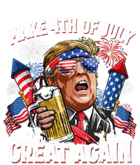 Trump Make 4th Of July Great Again Fireworks US Flag Men Drinking Beer Funny T-Shirt